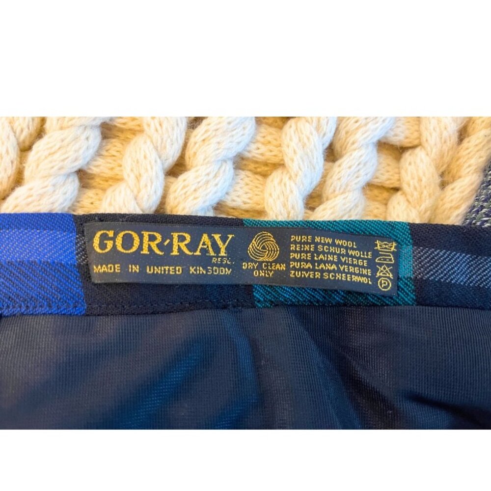 Vintage Skirt - 1950’s Gor-Ray Blue-Black Pleated Wool Skirt Modern Size 6 - Picture 6 of 7
